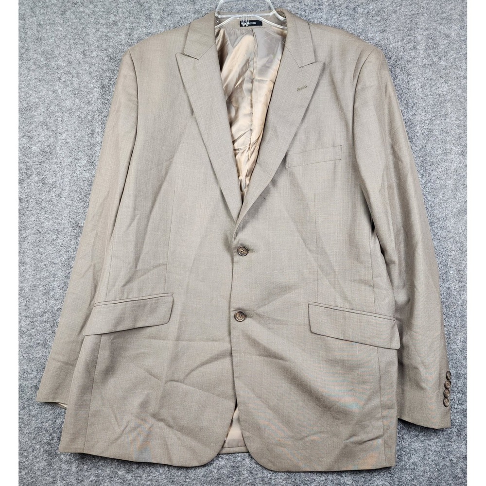 J.Ferrar Blazer Mens 44L Tan Modern‎ Fit Two Button Suit Jacket 44 Long